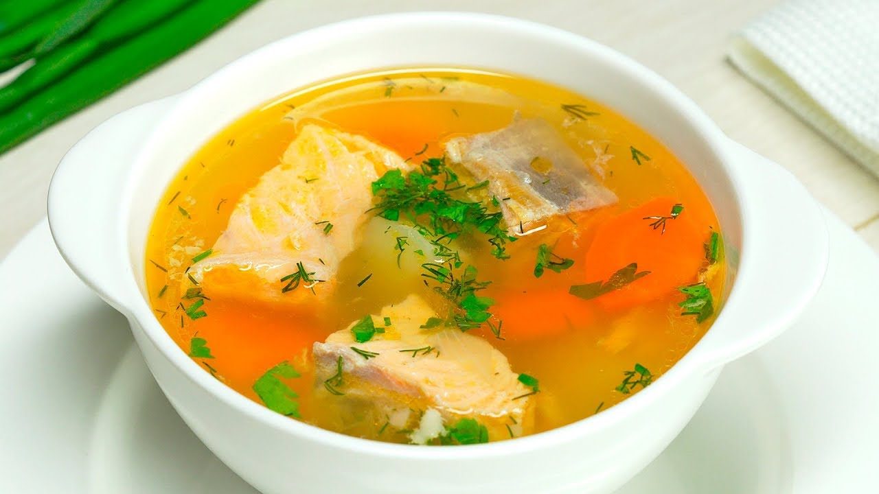 Уха из сёмги с овощами