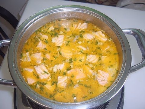 Сливочный суп с сёмгой и картофелем